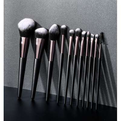 2020 Quality Black White Makeup Brushes Set 11pcs/set Face Eye Shadow Blending Eyeliner Eyelash Eyebrow Cosmetic Tools Brushes